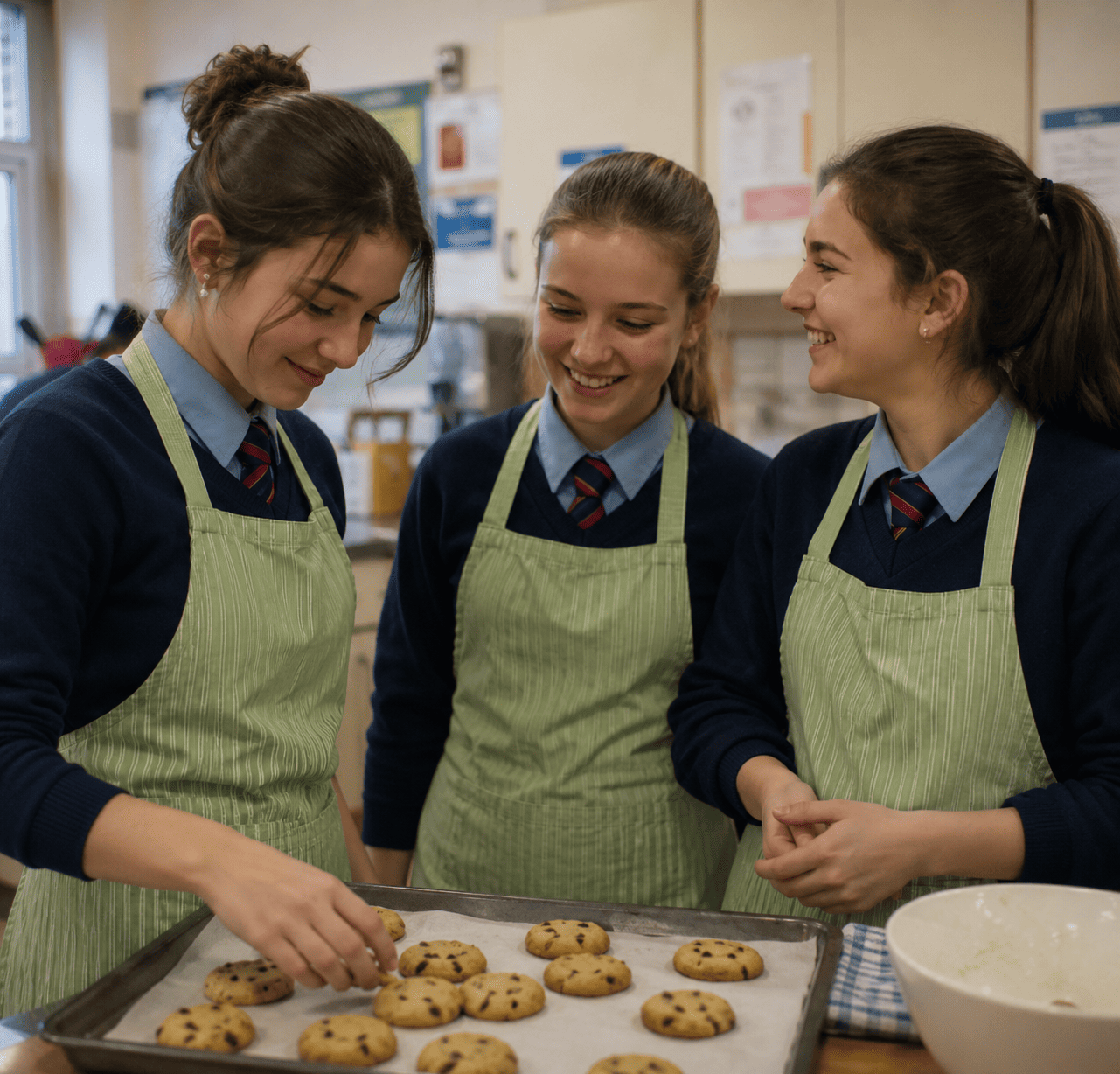 Estudiantes de MUNDI Education en una clase de cocina durante su trimestre escolar en Irlanda