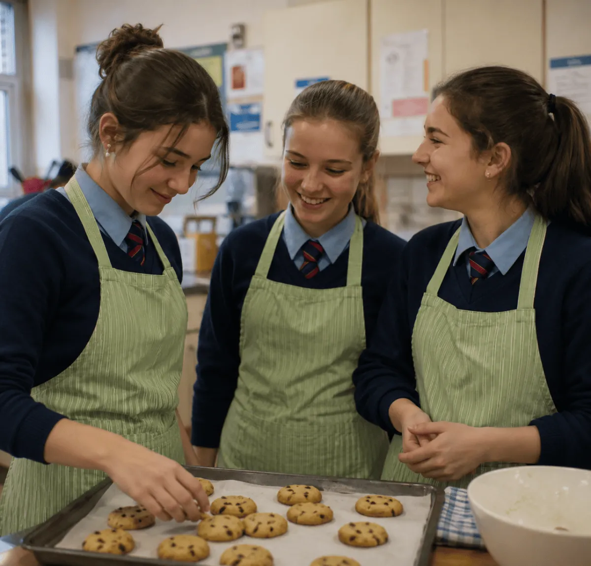 Estudiantes de MUNDI Education en una clase de cocina durante su trimestre escolar en Irlanda